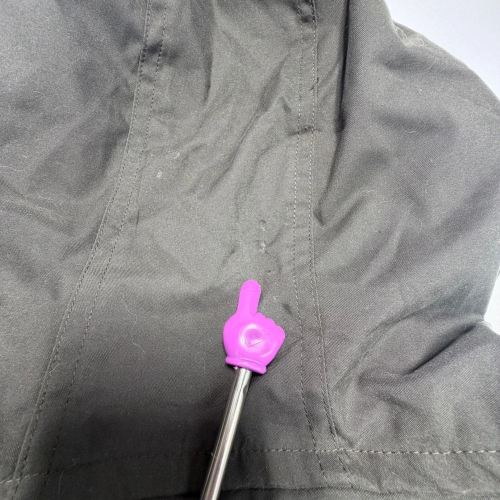 Crossroads Olive Green Hooded Rain Jacket Lightweight Snap‎ Front Womens L